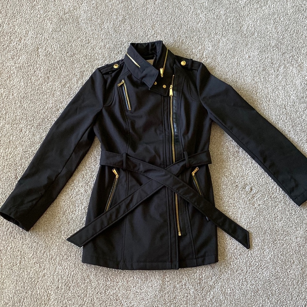 Michael Kors black rain/trench coat
